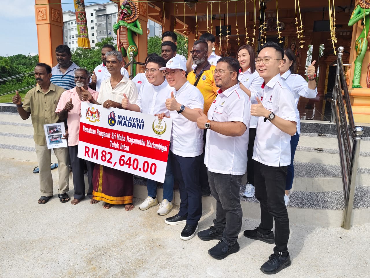 அருள்மிகு ஶ்ரீ மகா நாகமுத்து மாரியம்பிகை ஆலயத்திற்கு ரிம 82,640.00 மானியம் வழங்கினார் ஙா கோர் மிங் 