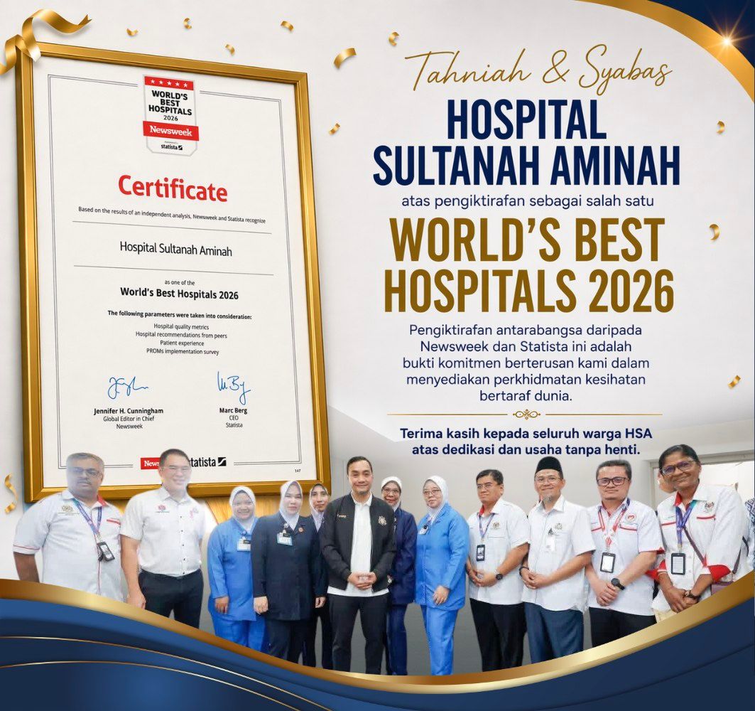 ஜோகூர் சுல்தானா அமீனா மருத்துவமனைக்கு சர்வதேச அங்கீகாரம்&ndash; லிங் தியான் சூன் வாழ்த்து