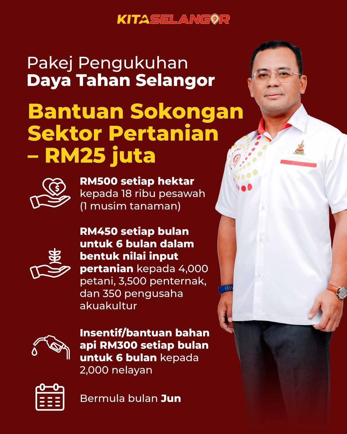 மாநில விவசாயிகள் வாழ்வில் வசந்தத்தை ஏற்படுத்திய மந்திரி பெசார் டத்தோ ஸ்ரீ அமிருடினுக்கு பாராட்டு