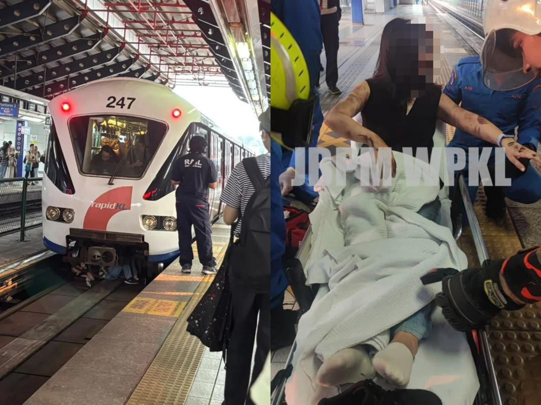 Wanita tersepit bawah LRT Stesen Abdullah Hukum diselamatkan