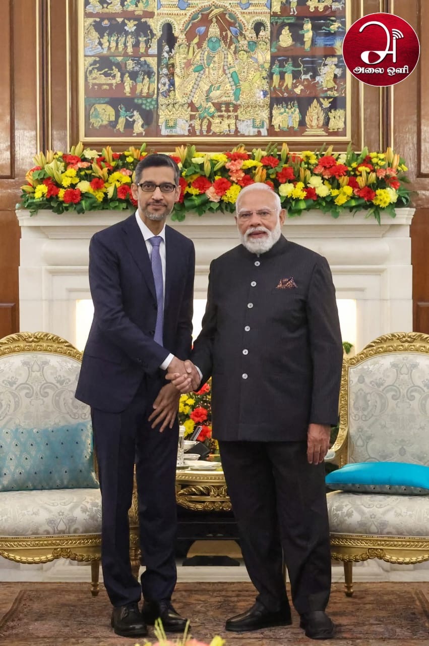 PM Modi Meets Google's Sundar Pichai at AI Impact Summit in Delhi